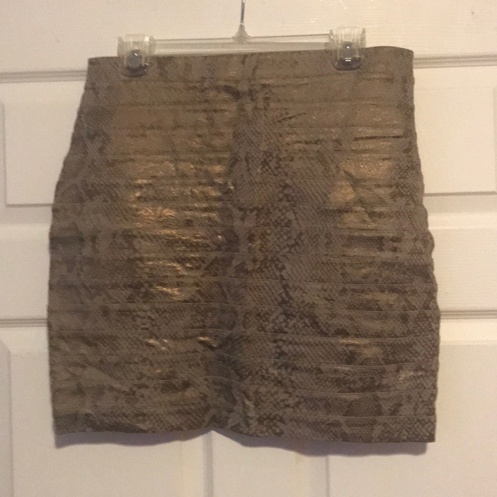 Gold toned Mini Skirt (Never Worn)